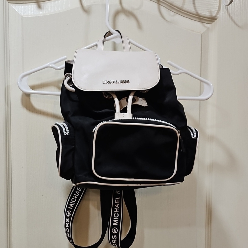 Michael Kors Black and Cream Women's Backpack